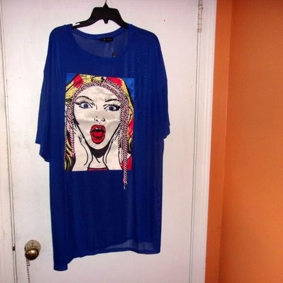 Miss California 3X Royal mesh tunic dress NWT - Picture 9 of 9